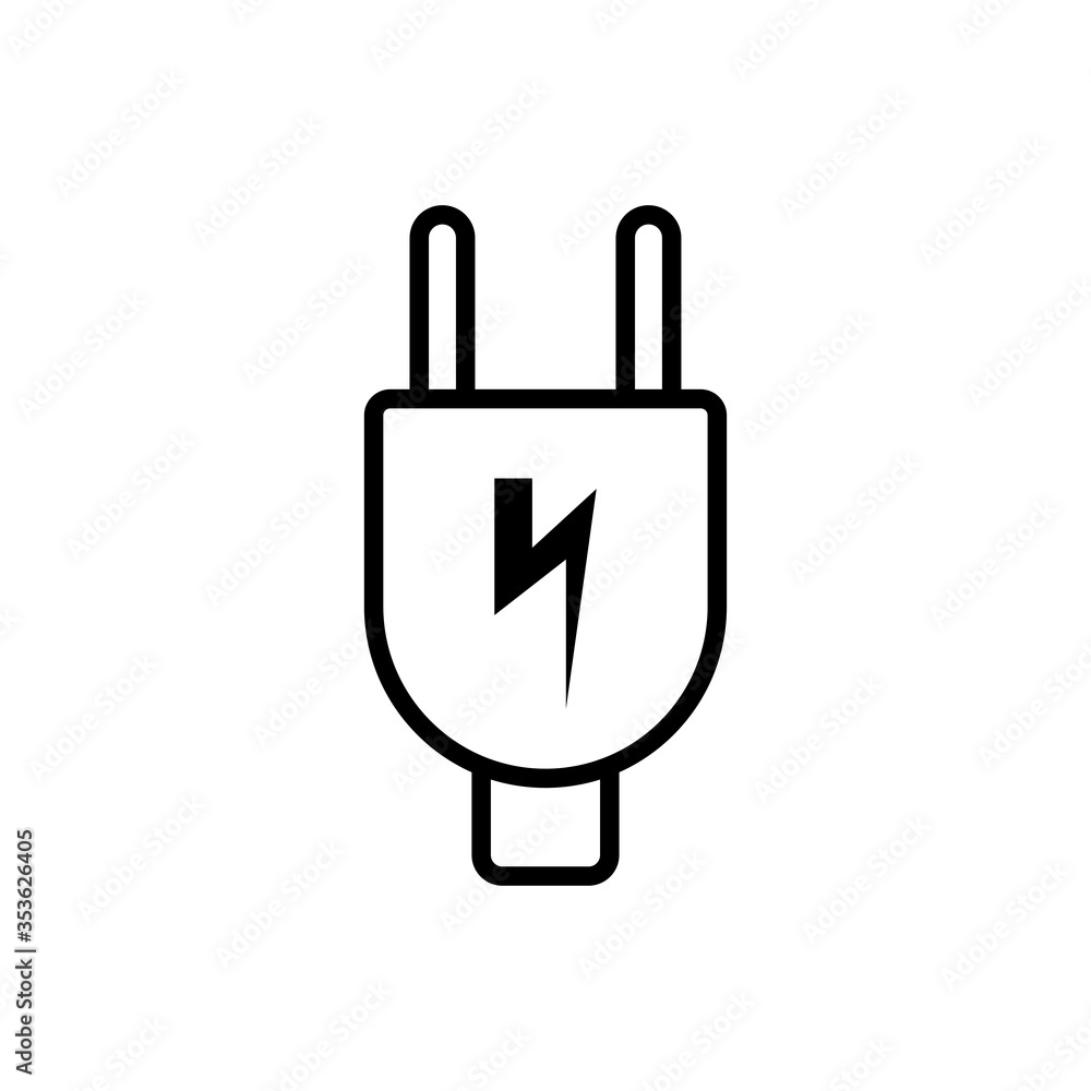 Electric plug line icon Electric plug line icon