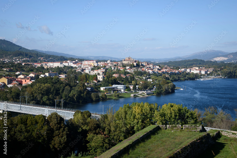 Views of Tuy and the Miño river from Valença do minho, Portugal, Europe.