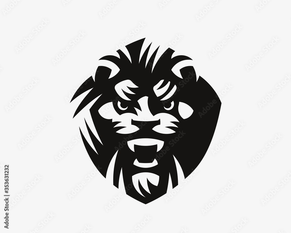 Obraz premium Lion modern logo. King emblem design editable for your business. Lion vector illustration.