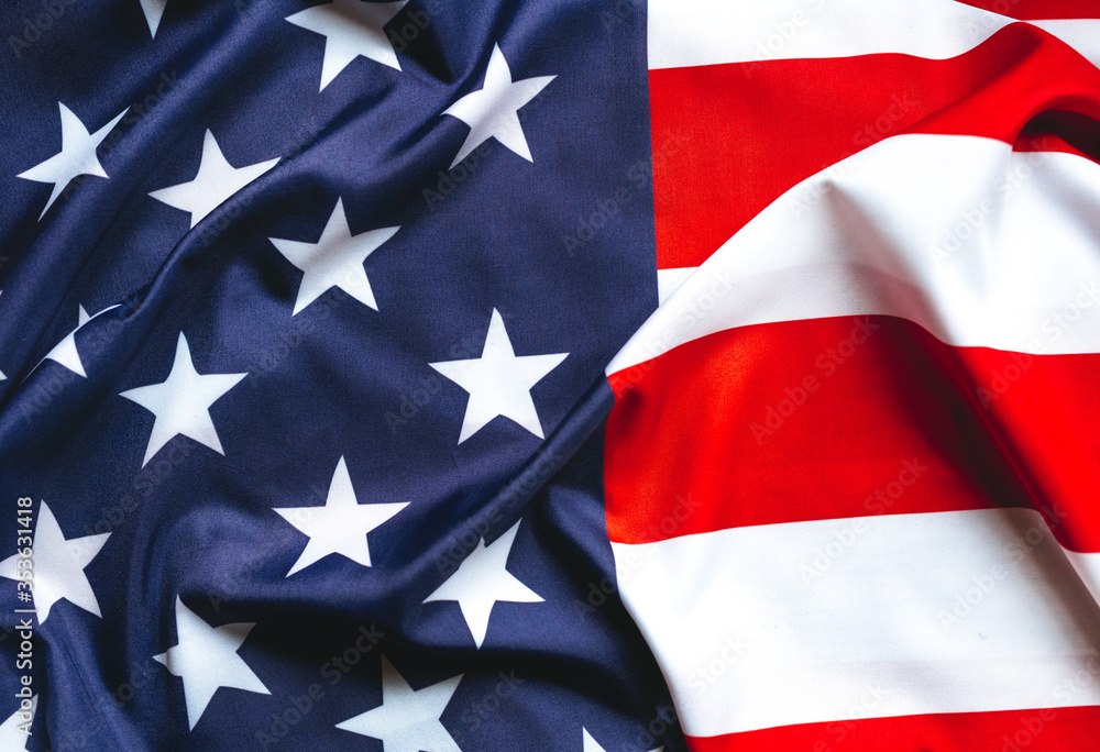 American Flag background with top view American Flag background with top view