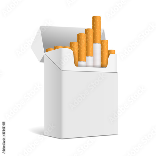Opened pack cigarettes