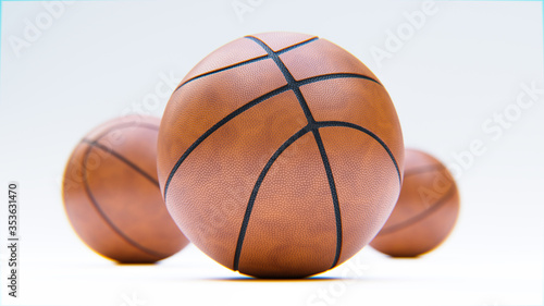 Basketball vor weißem Hintergrund