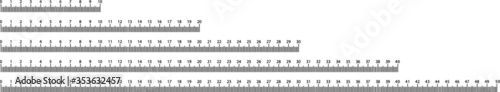 10, 20, 30, 40 and 50cm school measure ruler. metric measurement.