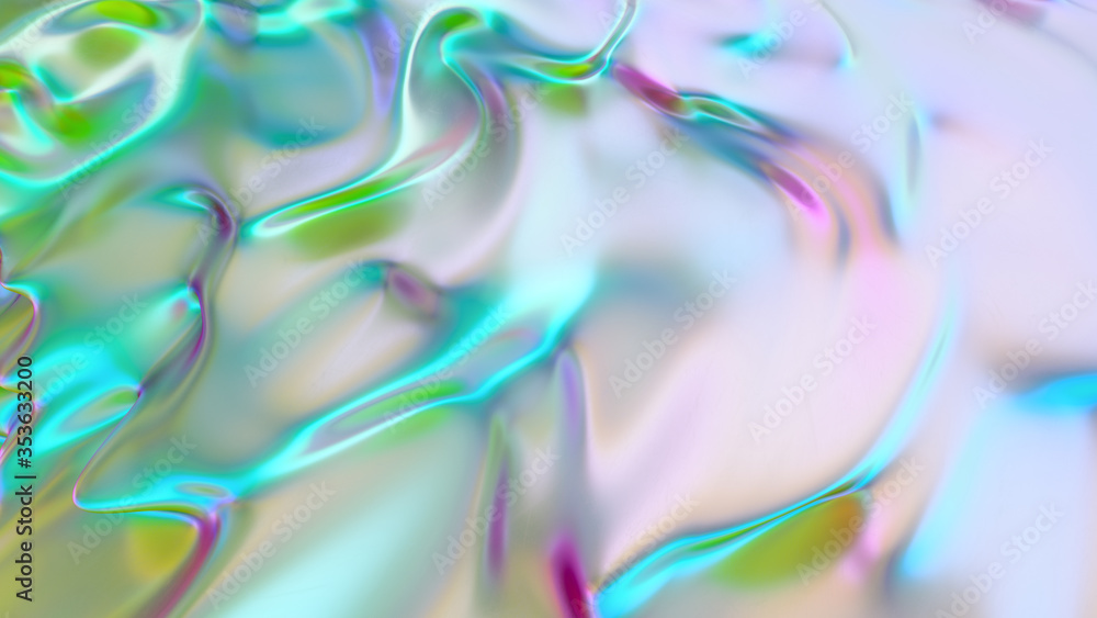 Abstract liquid lava. Trendy Aqua menthe neon waves background. Beautiful 3d render for card, banner, poster, wallpaper, web, print Abstract liquid lava. Trendy Aqua menthe neon waves background. Beautiful 3d render for card, banner, poster, wallpaper, web, print