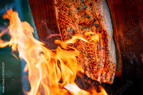 flame-grilled salmon