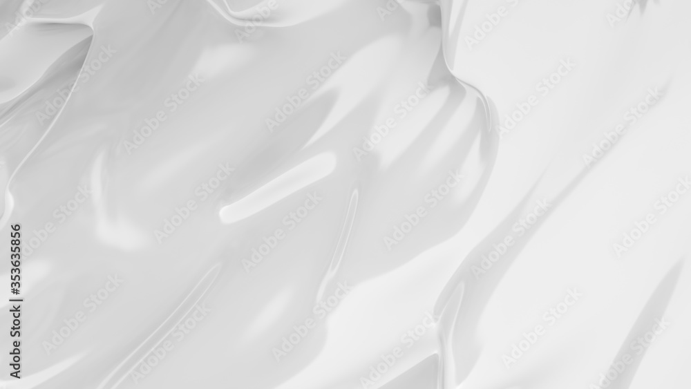 Fototapeta premium White smooth glossy abstract elegant liquid background. White lava, cream, latex, lacquer, varnish wave.