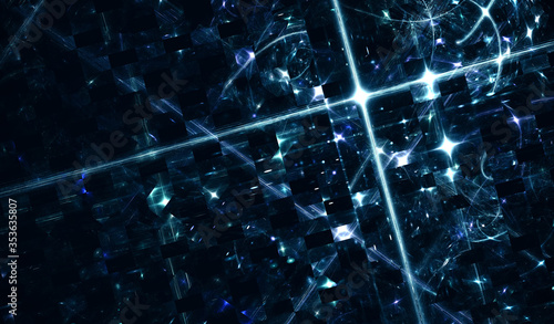 Creative and unusual abstract background. Custom geometric solution. For design the multidimensional space, the theory of relativity, string theory