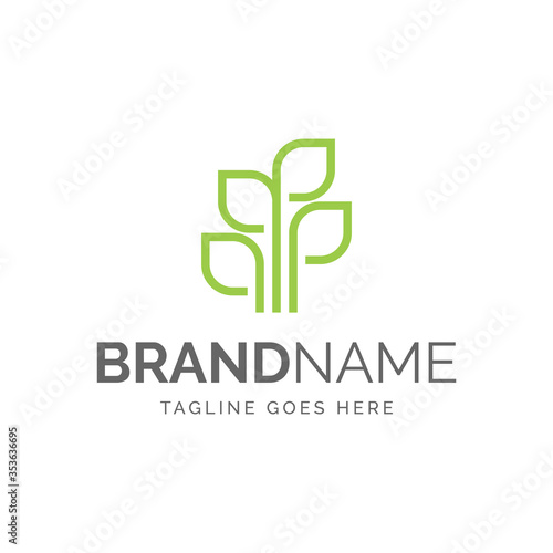logo of modern abstract plant lines