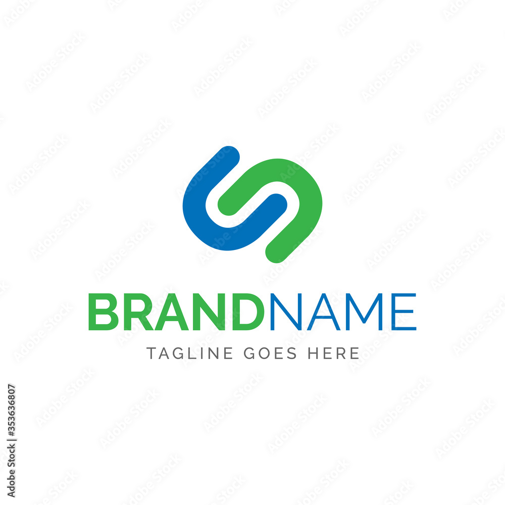logo of modern abstract 2 lines forming S letter logo of modern abstract 2 lines forming S letter
