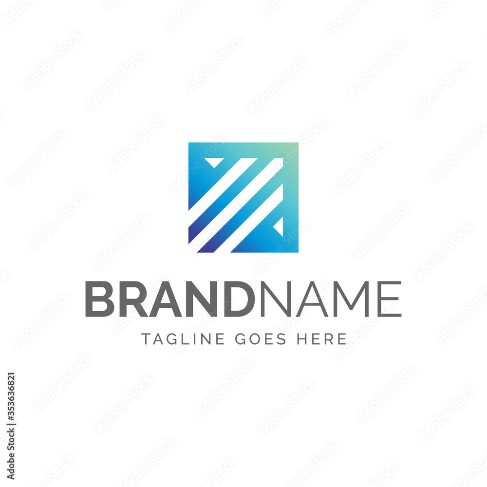 logo of modern abstract arrow lines in square logo of modern abstract arrow lines in square