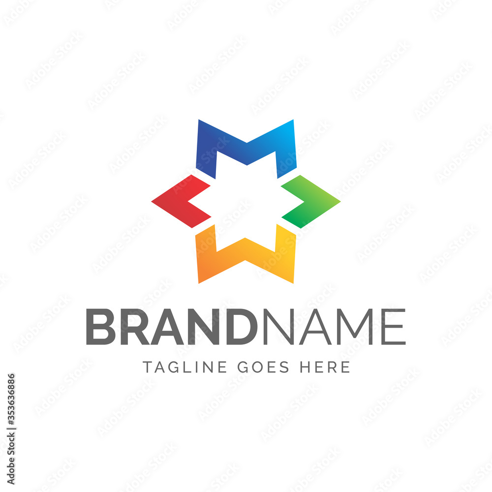 logo of modern abstract hexagonal star logo of modern abstract hexagonal star