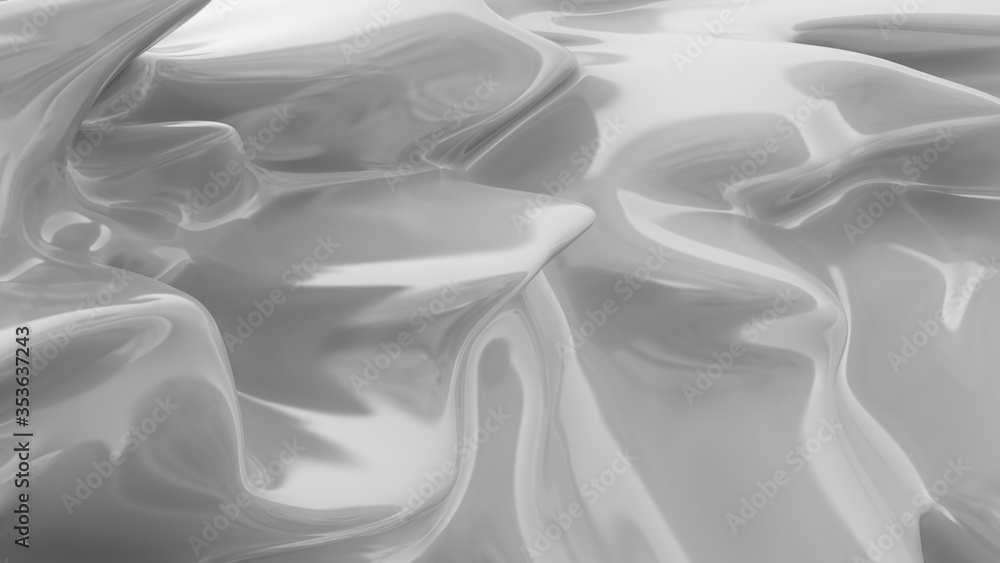 Obraz premium White smooth glossy abstract elegant liquid background. White lava, cream, latex, lacquer, varnish wave.