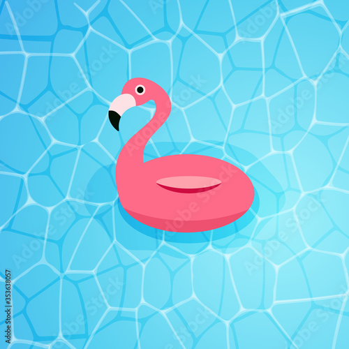 Flamingo pool float icon. Clipart image