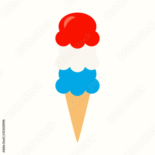 4th July cone popsicle icon. Clipart image isolated on white background