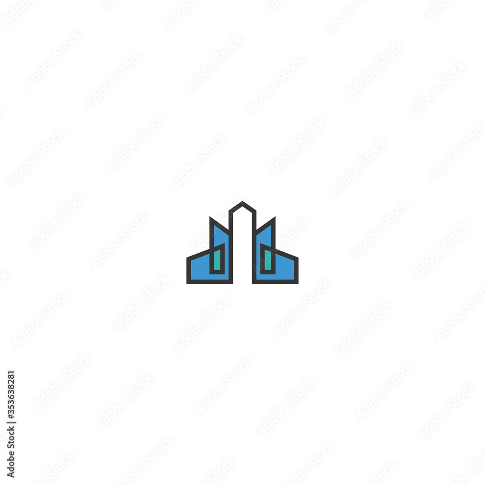 Buildings logo icon template design in Vector illustration