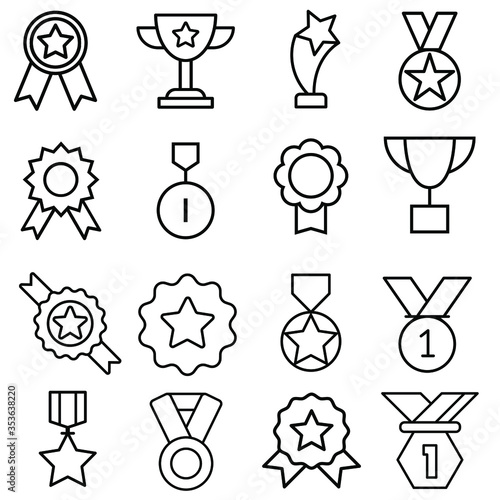 Premium award icons vector set. High quality illustration sign collection. trophy symbol. winner logo.