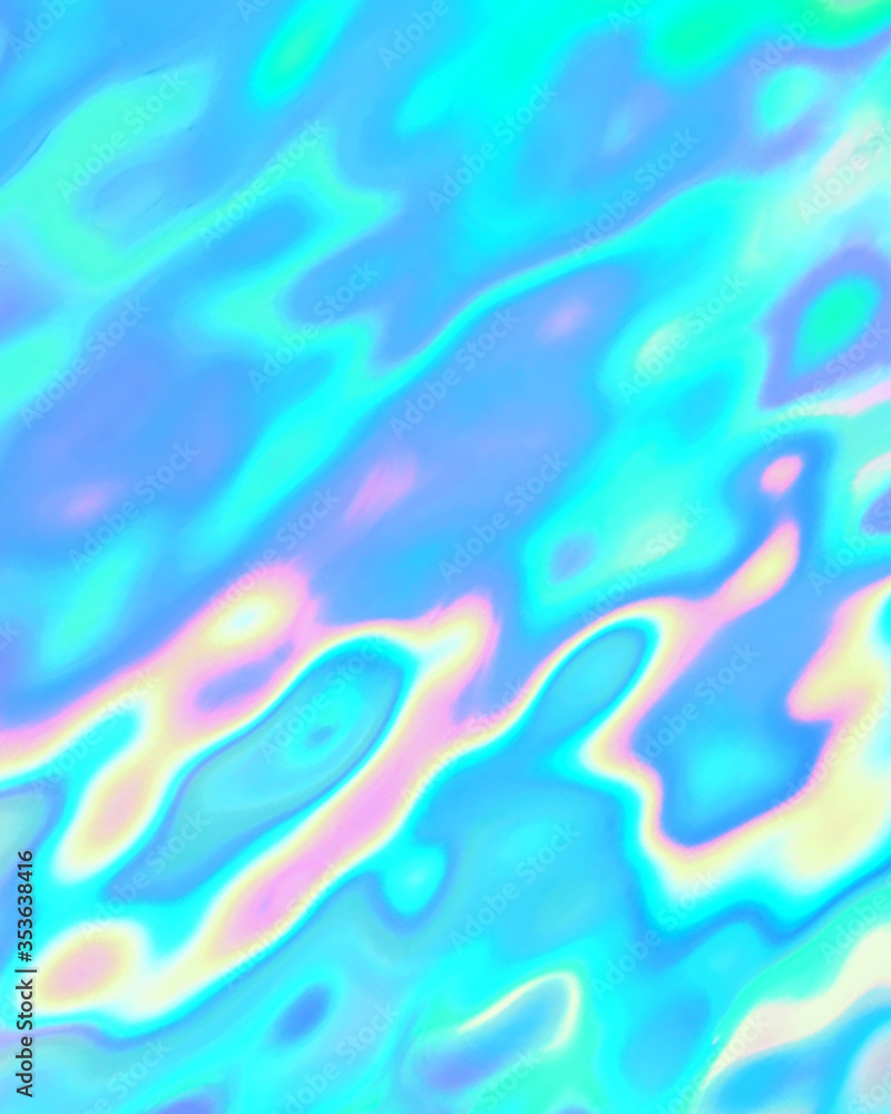 Holographic pastel neon aqua menthe cyan color surface with iridescent abstract effect. Holographic pastel neon aqua menthe cyan color surface with iridescent abstract effect.