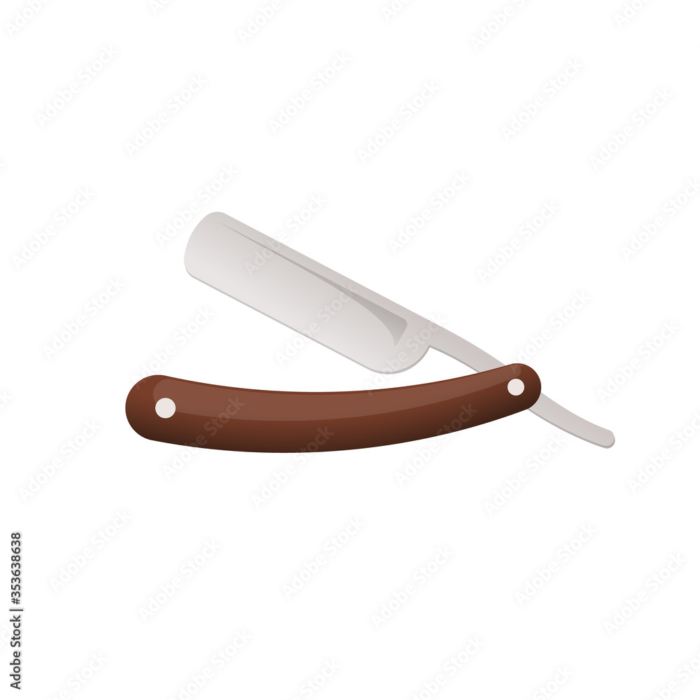 Straight razor icon. Clipart image isolated on white background Straight razor icon. Clipart image isolated on white background