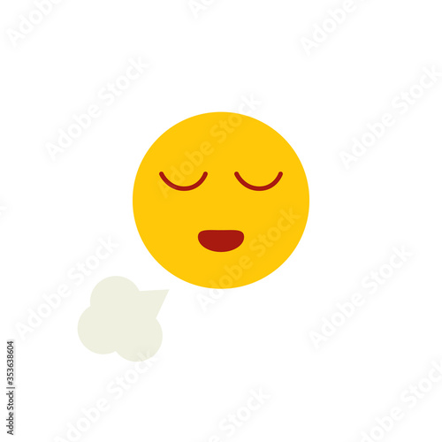 Sigh of relief emoji icon. Clipart image isolated on white background