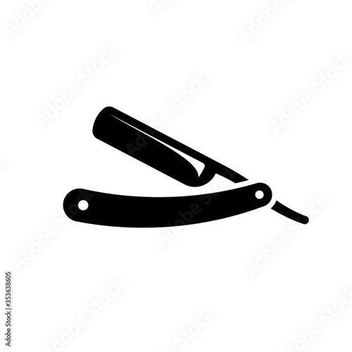 Straight razor silhouette icon. Clipart image isolated on white background