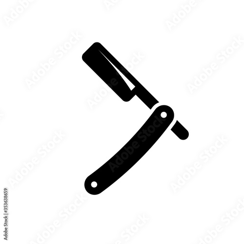 Cut throat razor silhouette icon. Clipart image isolated on white background