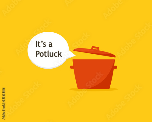Potluck with speech bubble design image