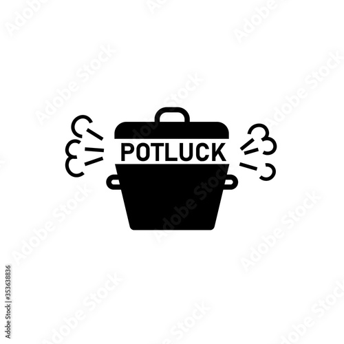 Potluck party silhouette icon. Clipart image isolated on white background