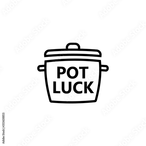 Potluck party silhouette icon. Clipart image isolated on white background