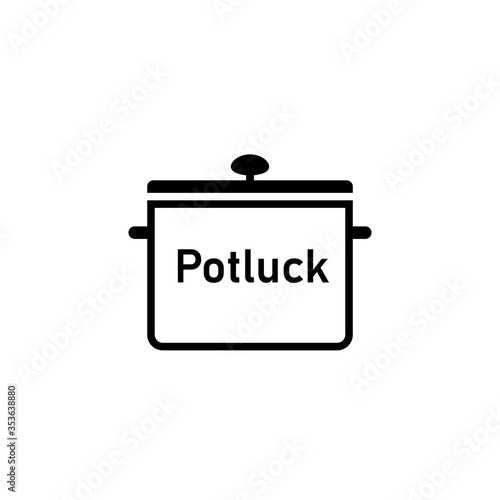 Potluck party outline icon. Clipart image isolated on white background