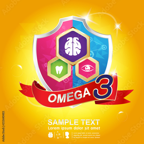 Omega Nutrition and Vitamin - Concept Logo Products for Kids.