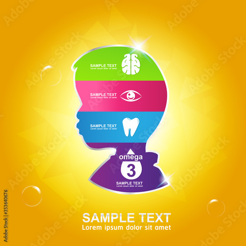 Omega Nutrition and Vitamin - Concept Logo Products for Kids.