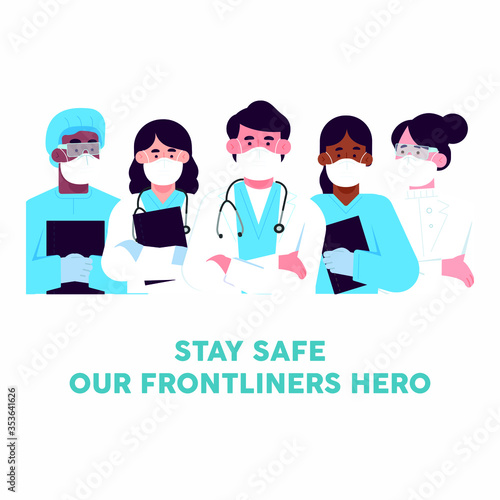 Supporting frontline workers during covid-19 pandemic and with quotes.