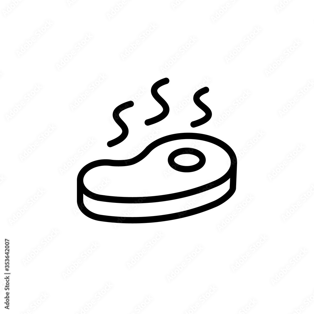 Rotten meat outline icon. Clipart image isolated on white background