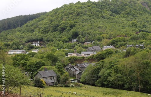 Wallpaper Mural A pretty view of the historic, slate mining village of Corris in Gwynedd, Wales, UK. Torontodigital.ca