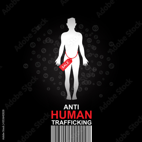 Stop Human Trafficking Vector Concept Human Sale.