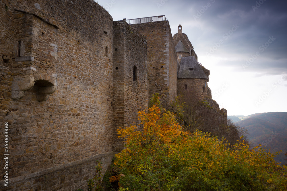 evening view of Aggstein castle ruins