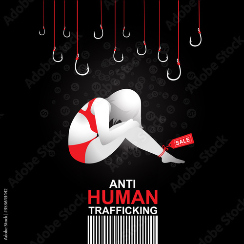 Stop Human Trafficking Vector Concept Human Sale.