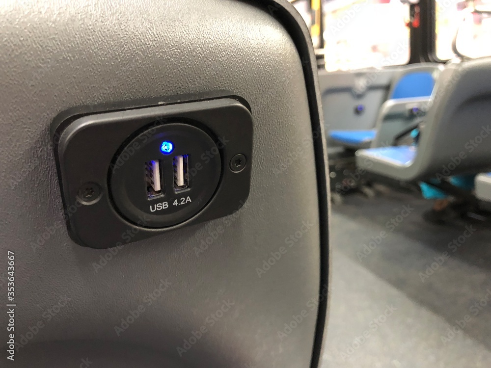 usb plug outlet on bus