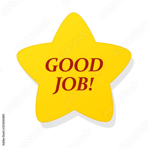 Star good job icon. Clipart image isolated on white background