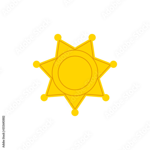 7 point star badge icon. Clipart image isolated on white background