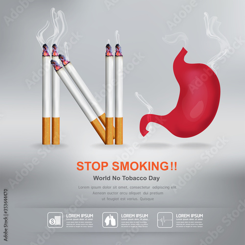 World No Tobacco Day Vector Concept Stop Smoking