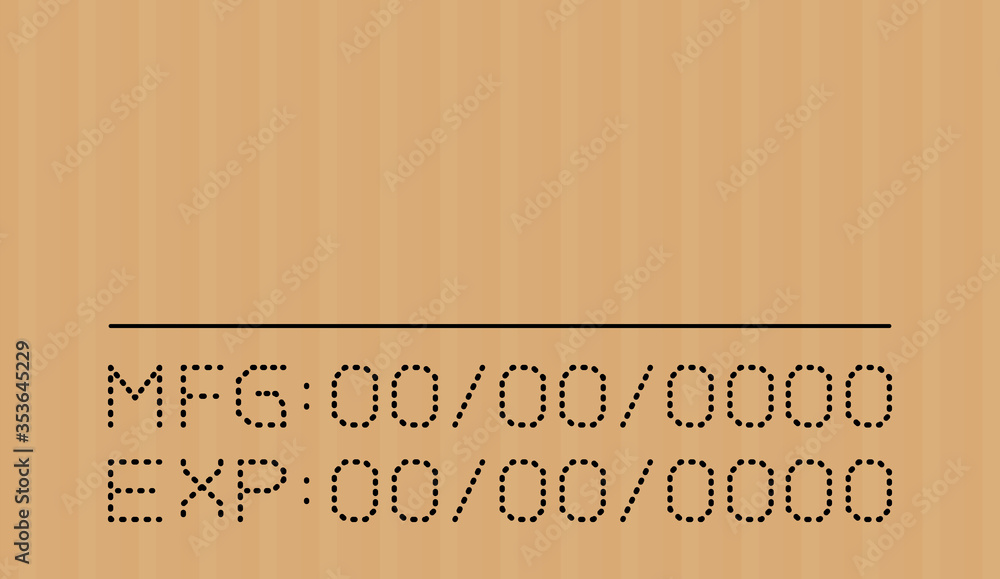 expired date type on corrugated cardboard brown expire font on