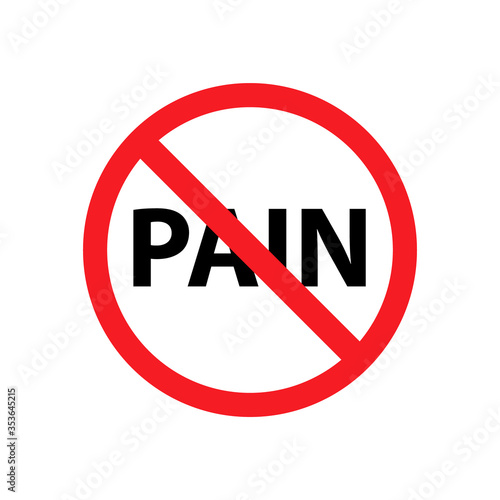 Stop pain no symbol. Clipart image isolated on white background