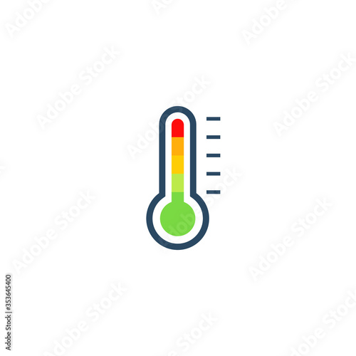 Stress level thermometer icon. Clipart image isolated on white background photo