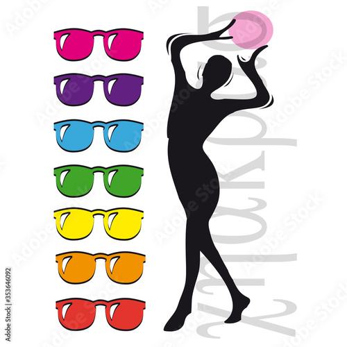 Seven Chakras, Female silhouette, design concept