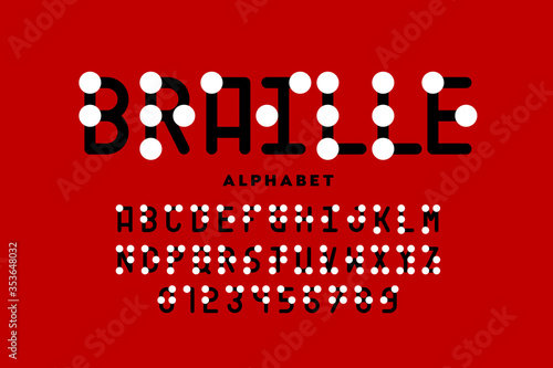 Braille alphabet, letters and numbers