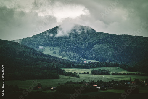 view to the Lausche in Zittau mountains