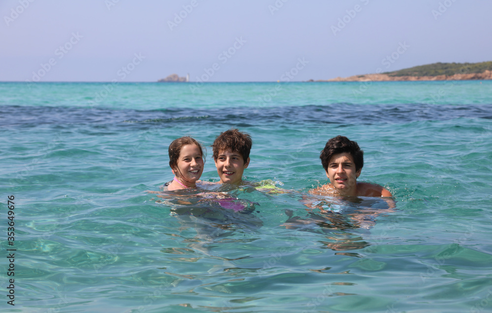 Two brothers and a sister on the sea