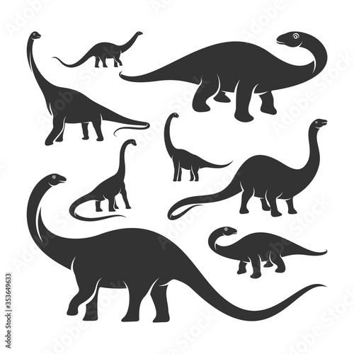 Set of Brontosaurus logo design vector. Icon Symbol. Template Illustration