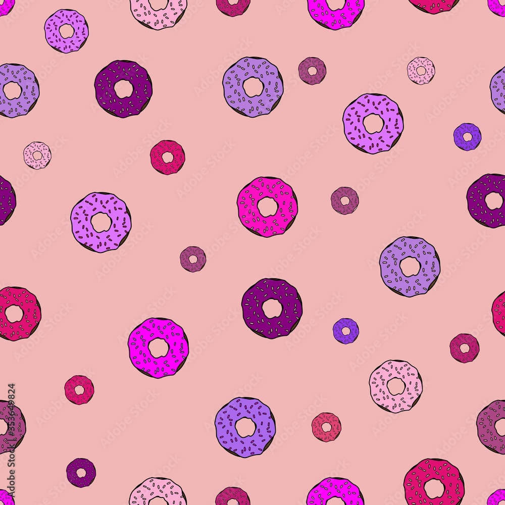 seamless pattern with donuts in different colors seamless pattern with donuts in different colors
